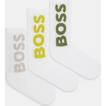 Pánské ponožky Ponožky BOSS 3P QS Rib Logo CC 3-pack 50524259 bílá 00D, vel. 39-42