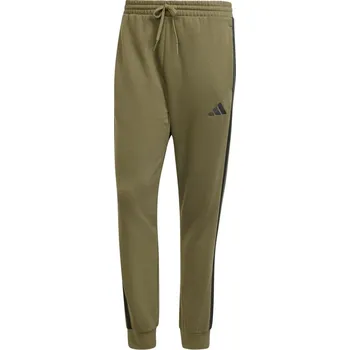 adidas Fleece Tapered Cuff 3-Stripes Joggers Olive Strata L