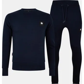 Money Combo Patch Crew Tracksuit Navy Medium
