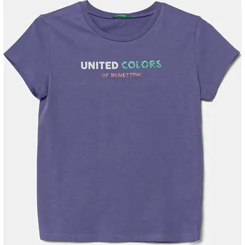 Chlapecké tričko Dětské bavlněné tričko United Colors of Benetton fialová barva, 3I1XC10MZ 3I1XC10MZ.G.Seasonal 48X, vel. 122