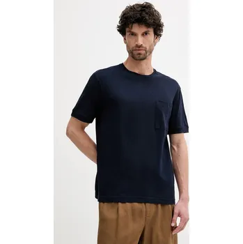 Tričko s příměsí lnu United Colors of Benetton 33CMU101R námořnická modř 59A, vel. L