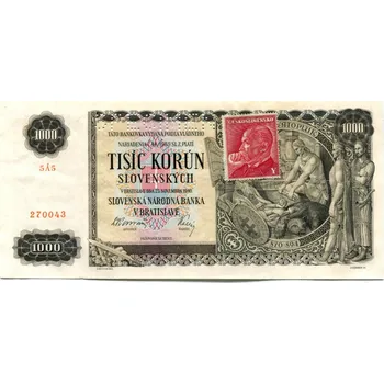 ČESKOSLOVENSKO. 1000 korun 1945/1940. Série 5Á5. Kolek. Hej. 65.