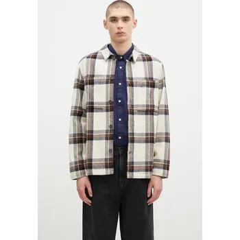 Košile Fjallraven Singi Flannel Overshirt M pánská, béžová barva, relaxed, s klasickým límcem, F12600226.113.555, L, 01X