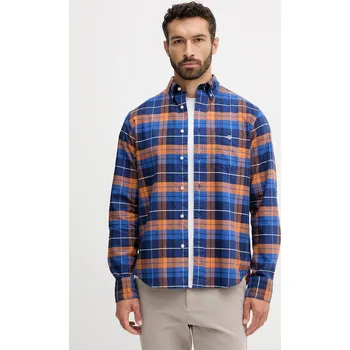 Pánská košile Bavlněná košile Gant pánská, modrá barva, regular, s klasickým límcem, 3250147 55X, vel. S