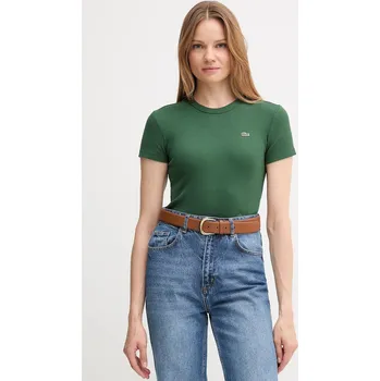 Bavlněné tričko Lacoste TF5538 zelená 77X, vel. 36