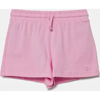Chlapecké kraťasy Dětské bavlněné šortky United Colors of Benetton 3BL0G901T.P.Seasonal růžová 30X, vel. 104