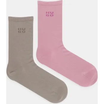 Pánské ponožky Ponožky HUGO 2P RS UNI LOGO CC W 2-pack 50549831 růžová 30A, vel. 39-42