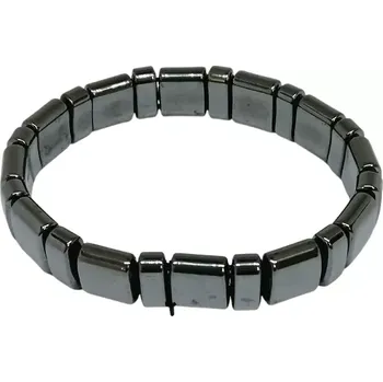 Náramek Hematitový široký náramek, složený z obdélníčků (Možno i jako pánský)