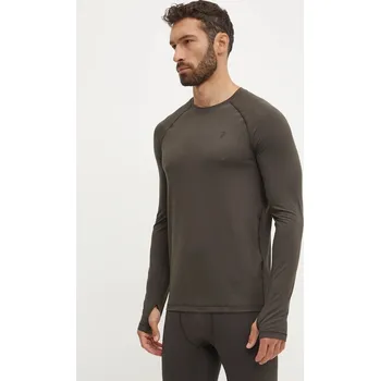 Pánské tričko Funkční triko s dlouhým rukávem Peak Performance Spirit zelená barva, G79756 82A, vel. S