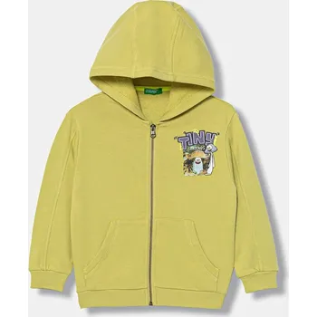 Chlapecká mikina Dětská bavlněná mikina United Colors of Benetton 33NVG5041.P.seasonal zelená 71X, vel. 104