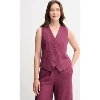 Dámská vesta Lněná vesta United Colors of Benetton 2AGHDJ00G fialová 49X, vel. 36