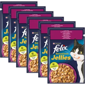 Krmivo pro kočku Felix Kachní želé se špenátem 26x85g sáček