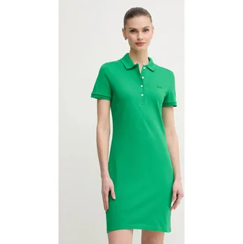Dámské šaty Šaty Lacoste zelená barva, mini EF5473 77X, vel. 36