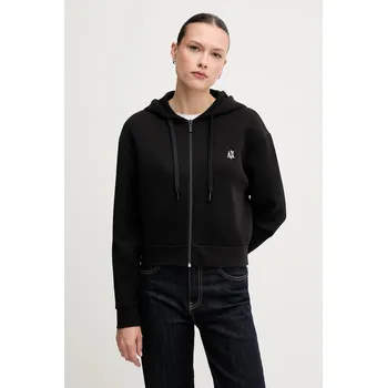 Dámská mikina Mikina Armani Exchange dámská, černá barva, s kapucí, hladká, XW000822 AF10818 XW000822.AF10818.NOS 99X, vel. L