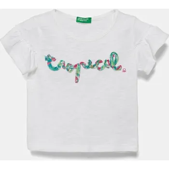 Chlapecké tričko Dětské bavlněné tričko United Colors of Benetton bílá barva, 38V4G10JI 38V4G10JI.P.Seasonal 00X, vel. 110