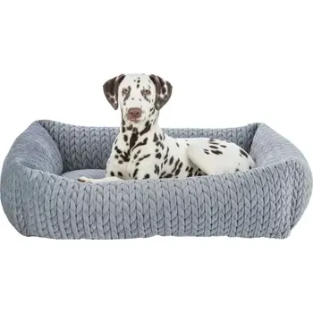 Pelíšek pro psa TRIXIE Obdélníkový pelech LIVIA sametový, šedá 65 x 50 cm