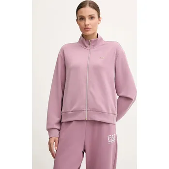 Dámská mikina Mikina EA7 Emporio Armani dámská, hnědá barva, hladká, AF12643.7W000191 34X, vel. XS