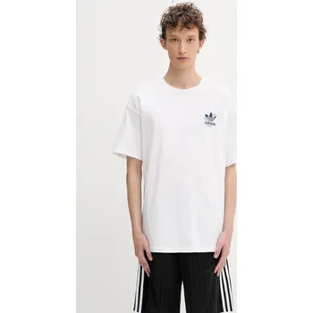 Bavlněné tričko adidas Originals Florals Logo KE6586 bílá 00X, vel. XL