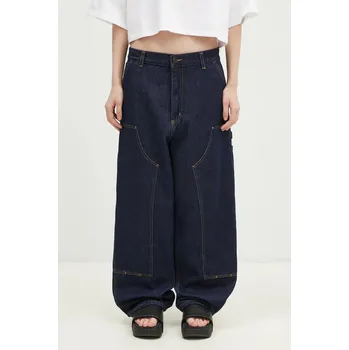 Dámské džíny Džíny Carhartt WIP Brandon Double Knee Pant dámské, medium waist, I034635.102, XS, modrá, 55X