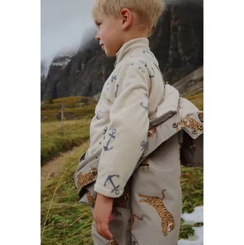 Chlapecká mikina Dětská mikina Konges Sløjd TAVI FLEECE SWEATSHIRT GRS KS103542.9BYA béžová 08X, vel. 122-128