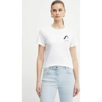 Pánské tričko Bavlněné tričko Marella CAUCASO 2513971054 bílá 00B, vel. M