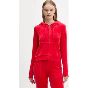 Dámská mikina Mikina Juicy Couture dámská, modrá barva, s kapucí, hladká, JCAP176 33X, vel. L