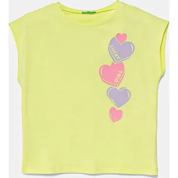 Chlapecké tričko Dětské bavlněné tričko United Colors of Benetton 3JERC10PB.G.Seasonal zelená 71X, vel. 122