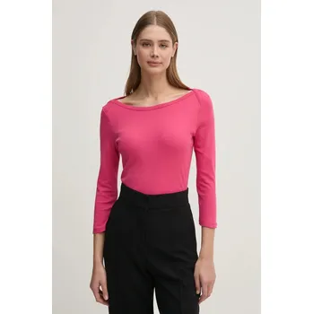 Pánské oblečení Bavlněné tričko s dlouhým rukávem United Colors of Benetton 3GA2E16A1 růžová 42A, vel. S