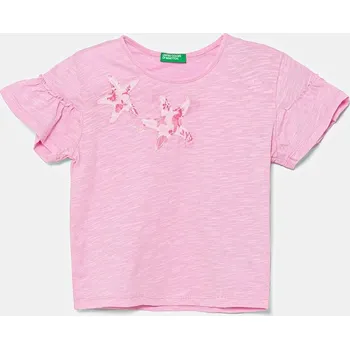 Chlapecké tričko Dětské bavlněné tričko United Colors of Benetton růžová barva, 38V4G10JI 38V4G10JI.P.Seasonal 30X, vel. 98