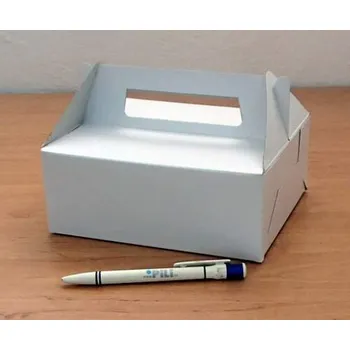 Jednorázové nádobí Krabice na dorty zákusky s držadlem 19x16x7,5cm s uchem