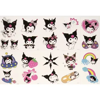Odstranitelné tetování Dětské dočasné tetování - SANRIO - KUROMI - 10 ks (A) (Značka: SPADABRAVO)