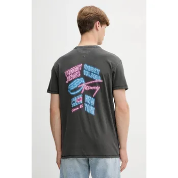 Pánské oblečení Bavlněné tričko Tommy Jeans DM0DM21829 šedá 90B, vel. S