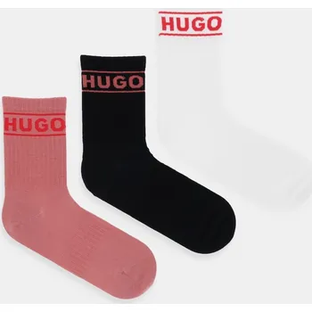 Pánské ponožky Ponožky HUGO 3P QSRIB SPORTY CC W 3-pack dámské, bílá barva, 50517669 00B, vel. 39-42
