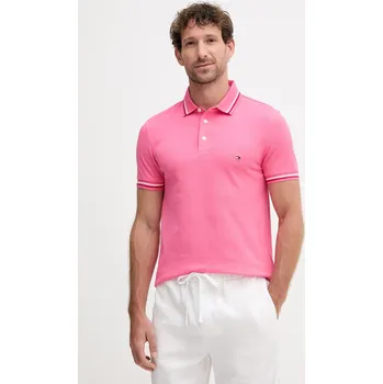 Pánské tričko Polo tričko Tommy Hilfiger pánské, růžová barva, MW0MW39993 30X, vel. S