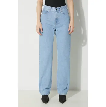 Dámské džíny Džíny Carhartt WIP Noxon Pant dámské, medium waist, I031920.112, 28, modrá, 55X