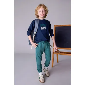 Chlapecké kalhoty Dětské tepláky Mayoral zelená barva, 705 705.7A.Junior.9BYA 77X, vel. 172