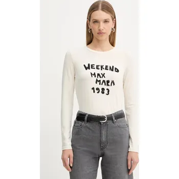 Pánské tričko Tričko s dlouhým rukávem Weekend Max Mara RENOIR 2525946032600 béžová 01C, vel. M