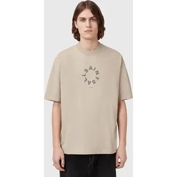 Pánské tričko Bavlněné tričko AllSaints TIERRA SS CREW pánské, černá barva, s potiskem, M072PB 80X, vel. XXL