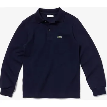 Dívčí tričko Dětské bavlněné tričko s dlouhým rukávem Lacoste PJ8915 námořnická modř 59A, vel. 104