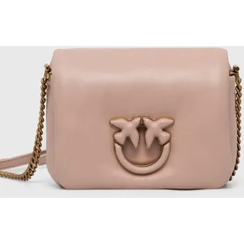 Kožená kabelka Pinko růžová barva, 101584.A10F 39X, vel. ONE SIZE