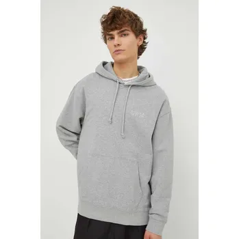 Pánská mikina Bavlněná mikina Levi's pánská, šedá barva, s kapucí, melanžová 38479 90X, vel. S