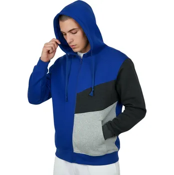 Pánská mikina Evelina Pánská modrá rozepínací mikina 04 Barva: Modrá, Velikost: L