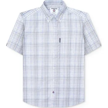 Pánská košile Lambretta Multi Check Short-Sleeve Shirt Grey Small