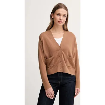 Dámský svetr Vlněný kardigan United Colors of Benetton 11AHD604R hnědá 88X, vel. M
