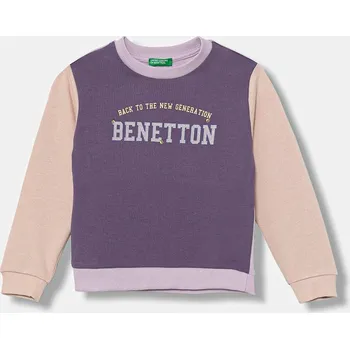 Chlapecká mikina Bavlněná mikina United Colors of Benetton 3J70G10JR.P.seasonal fialová 45X, vel. 82