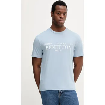 Pánské tričko Bavlněné tričko United Colors of Benetton 3I1XU1096 modrá 05X, vel. XXL