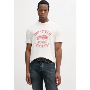 Bavlněné tričko United Colors of Benetton 3F98U109Y béžová 01X, vel. L