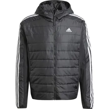 Pánská casual bunda adidas Essentials 3-Stripes Insulated Hooded Hybrid Jacket Black S
