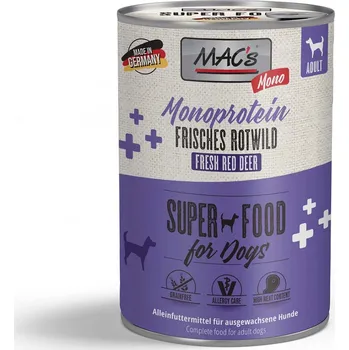 Krmivo pro psa MAC's Dog Mono čerstvé jelení maso 6 × 400 g