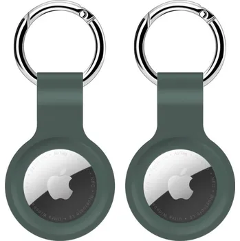 Ochranný silikonový obal pro AirTag - 2 ks - tmavě zelený